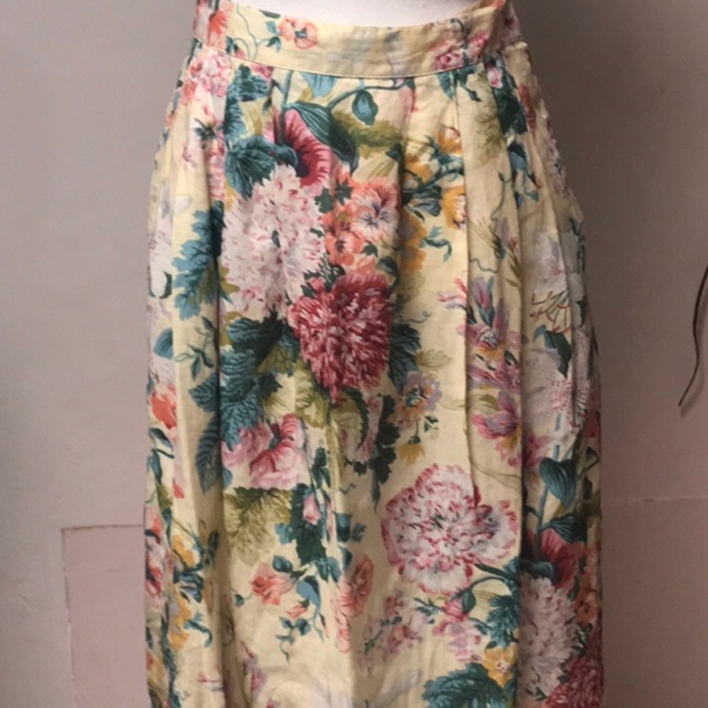 Jerri Sherman Pleated A-Line Midi Skirt
